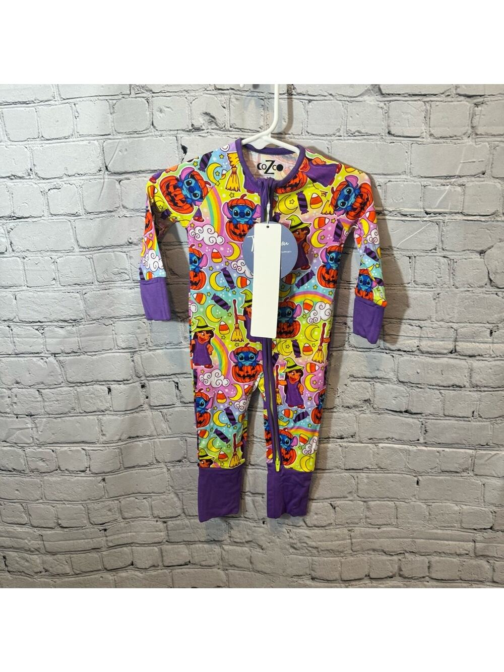 CoZco Halloween Lilo and Stitch Bamboo Zippie Romper